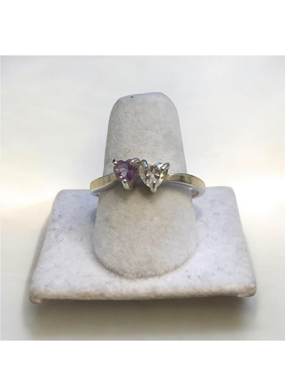 Sterling Silver Double Heat Amethyst and Tourmaline Ring